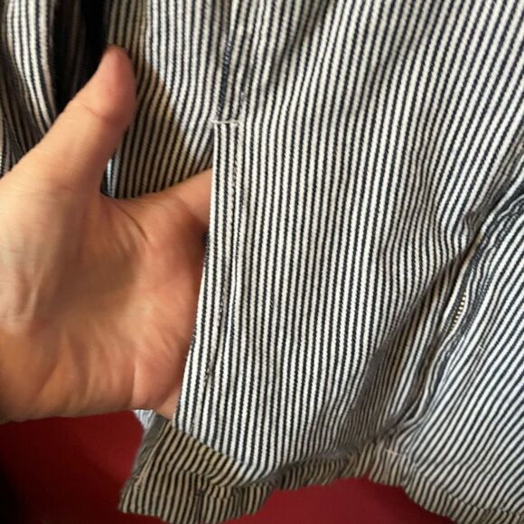 CJ Banks size 1X striped zip front jacket 98% cotton 2% spandex. - Picture 5 of 8